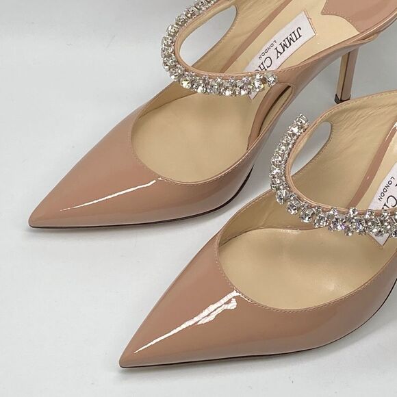 Jimmy Choo Bing 100MM Embellished Patent Leather Mules size 36 - Picture 7 of 15